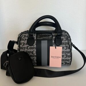 Juicy Couture Monogram Black and Gray Satchel